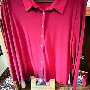 Tommy Hilfiger Women's Crimson Button-Down Shirt